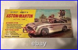 007 Aston Martin DB5 James Bond Tin Battery Car Original Box 1965 Japan Gilbert