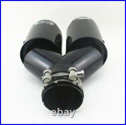 1 PAIR Left+Right 63mm /89mm Carbon Fiber Dual Exhaust Pipe Tail Car Muffler Tip