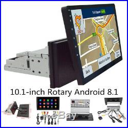 10.1 Android 8.1 1Din Car Stereo Radio GPS Wifi OBD2 Mirror Link Rotary Player