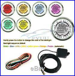 12V 6IN1 GPS Speedometer Tachometer Oil Pressure Water Temp Voltmeter Fuel Gauge