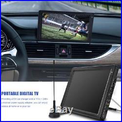 12V Portable 12'' TFT LED HD TV Television Digital Analog Car Home DVB-T2 Signal