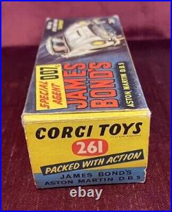 1965 Corgi Toys 261 James Bond 007 Diecast Model Aston Martin Near Mint Boxed