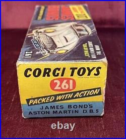 1965 Corgi Toys 261 James Bond 007 Diecast Model Aston Martin Near Mint Boxed
