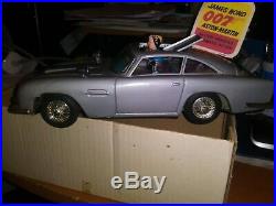 1965 Gilbert DB5 James Bond Aston-Martin Japanese tin car with box and card
