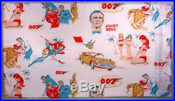 1965 James Bond 007 Pillowcase Glidrose Secret Agent Sean Connery Aston Martin