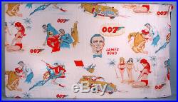 1965 James Bond 007 Pillowcase Glidrose Secret Agent Sean Connery Aston Martin