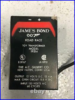 1965 Vintage James Bond 007 road Race Slot Cars Gilbert W Cars Aston martin Set