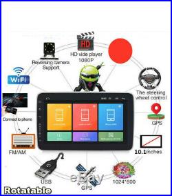 1Din 10.1 Android 8.1 Quad Core Car Radio In-Dash Stereo GPS Wifi 3G/4G Player