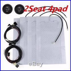 2 Seats Heated Seat Heater Kit 12V Carbon Fiber Round High/Low Switch Universal