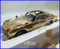 22K Gold 1964 Aston Martin James Bond Danbury Mint Model Car Replica Vintage