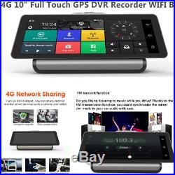 4G 10 FHD Touch Android 5.1 GPS Car DVR Dashboard Recorder BT WIFI FM +Camera