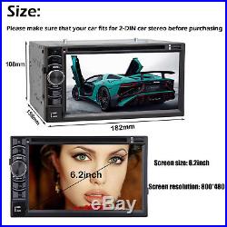 6.2'' 2Din HD Car Stereo DVD CD Player Auto Radio + Backup Parking Camera Hot