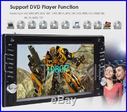 6.2 GPS Navigation Double Din Car Stereo DVD Radio Player Bluetooth FM + 8G Map
