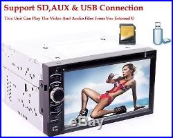 6.2inch 2DIN Car CD DVD FM Radio Receiver Bluetooth USB AUX MP3 Player + Camera