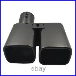 66mm Inlet Black Exhaust Tip Dual outlet Stainless Steel Car Tail Pipe Muffler
