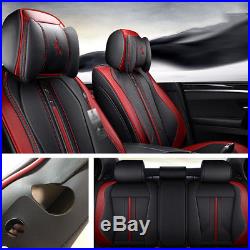 6D Surround Breathable Leather Seat Cover Cushion Car Front/Rear All Season Set