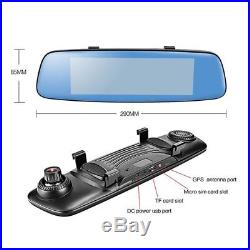 7.844G 1080P Wifi Dual Lens Car Remote Monitor Rear View Mirror With DVR Camera