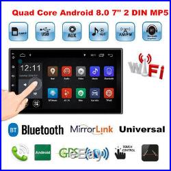 7'' Android 8.0 WiFi 2Din Car Radio Stereo GPS Navi Multimedia Player Universal