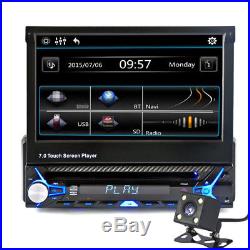 7''HD Touch Screen 1DIN Bluetooth Car MP5 Player Stereo Radio FM USB with Camera