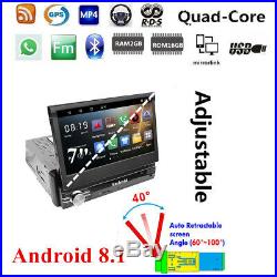 7 Retractable Screen 1Din Quad Core Car Stereo Radio GPS DAB RDS Wifi 3G 4G
