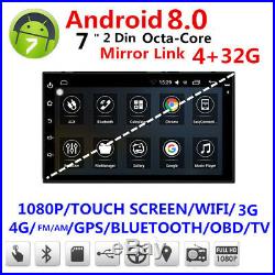 7 Stereo Radio MP5 MP3 Player 4G + 32G Android 8.0 BT Nav DAB DTV SWC OBD