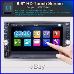 7651D Car MP5 MP3 Player Camera 6.6 HD Touch Screen 2DIN Bluetooth FM Radio AUX