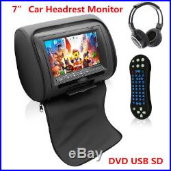 7Car Headrest Monitors DVD Player/USB/IR Remote SD Games Headphone With Headset