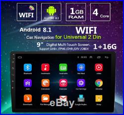 9Touch Double 2Din Car Stereo Radio GPS Wifi BT DAB Mirror Link OBD Android 8.1