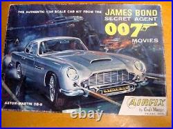 Airfix James Bond 007 Aston Martin Db-5 Orig. 1960's Issue Kit #007-200