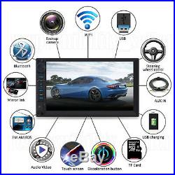 Android 4-Core 7inch Car Stereo Radio GPS Navi WIFI Player USB/TF/AUX/BT In &Cam