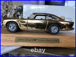 Aston Martin James Bond 22kt Gold Goldfinger Danbury Mint + Display Case