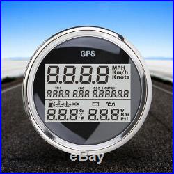 Car 85mm GPS Speedometer Odometer Fuel Level Oil Pressure Gauge Water TEMP Meter