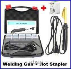Car Bumper Repair Welding Machine Plastic Repair Kit+Smoothing Iron+200x Stapler
