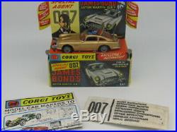 Corgi 261 Gold James Bond 007 Aston Martin D. B. 5 Vn Mint Rare Original Boxd 1965