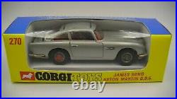 Corgi 270 Aston Martin DB5 Vintage1970 James Bond 007 Slimline Window Box VG Cdn