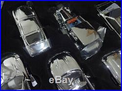 Corgi James Bond 007 chrome case set of 8 cars. Aston Martin DB5, Jaguar etc