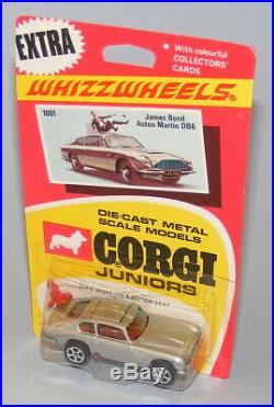 Corgi Juniors #1001 James Bond Aston Martin Db6 Vintage 1970 Chrome Wheels Moc
