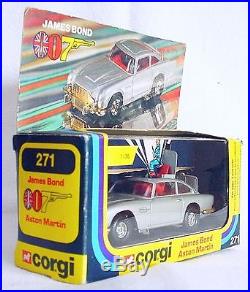 Corgi Toys 136 JAMES BOND 007 ASTON MARTIN DB. 5 + 2x Villain #271 NMIB`77 RARE
