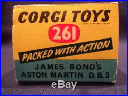 Corgi Toys 1960's 007 James Bond Aston Martin DB5 No 261 N/MINT Ex Shop Stock