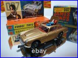 Corgi Toys 261 Aston Martin Db5 James Bond 007 Gold 143 Very Good In Box