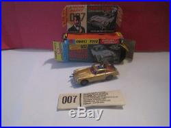 Corgi Toys #261 Jouet Ancien 007 James Bond Aston Martin Or Neuf En Boite 1/43
