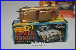DD 143 Corgi Toys 261 James Bond 007 Aston Martin Db5 Gold Near Mint Boxed
