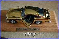 Danbury Mint Aston Martin James Bond Gold Db5 With Plinth & Perspex Cover