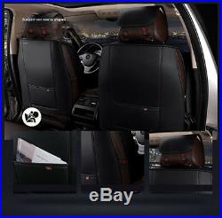 Deluxe 6D 5-Seats Full Car Leather Seat Covers Cushion Interior Accessories Mat