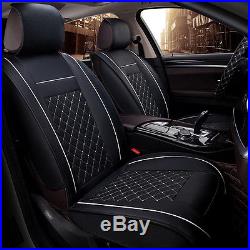 Deluxe Car Seat Cover Cushion 5-Seats Front + Rear PU Leather with Pillows Size M