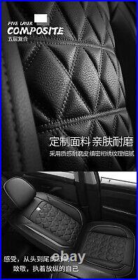 Deluxe Edition Car Front+Rear Black PU Leather Full Surround Seat Covers Cushion