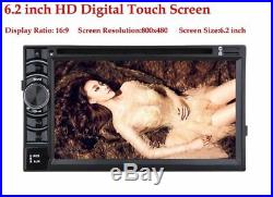 Double 2Din 6.2 Car Stereo DVD CD MP3 Player HD In Dash Bluetooth Ipod TV Radio