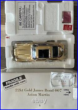 Extremely RARE Danbury Mint 1964 22kt Gold 007 Aston Martin, NIB, 124