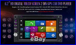 GPS Navigation 2Din HD Car Stereo DVD CD Player Bluetooth FM Radio US Map USB/SD