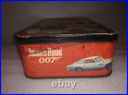 James Bond 007 Aston Martin With Bond Girls Vintage Tin Litho Toffee Box Rare #